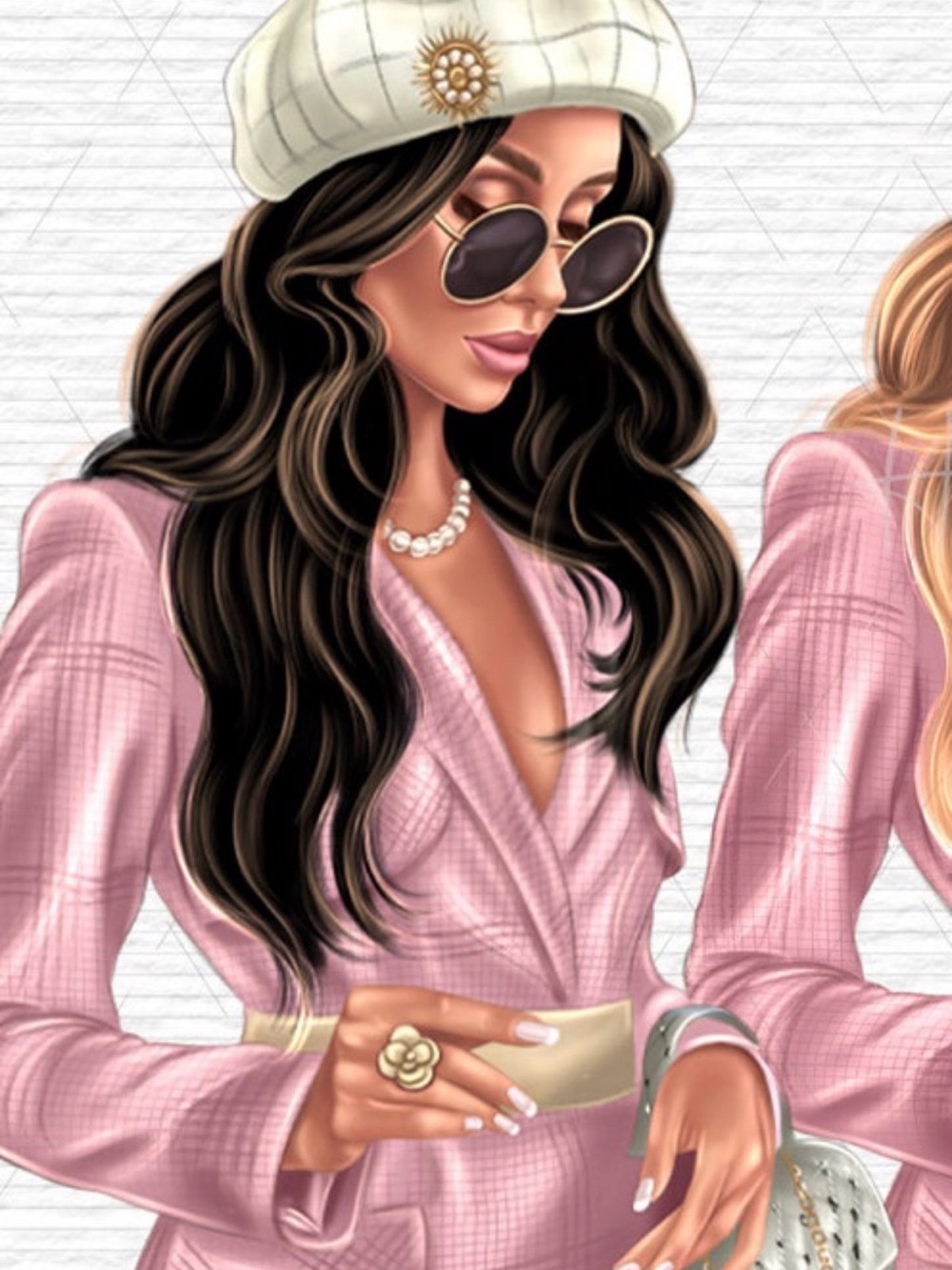 CHANEL Pink and Black Fashion Stack Art Print - Picture 4 of 6